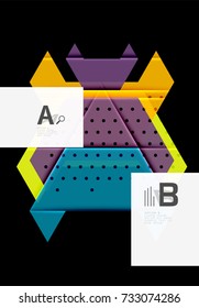 Triangles and geometric shapes abstract background. Vector illustration for your design