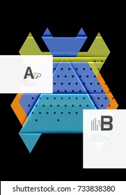 Triangles and geometric shapes abstract background. Vector illustration for your design