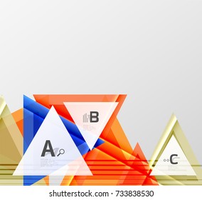 Triangles and geometric shapes abstract background. Vector illustration for your design