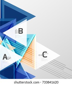 Triangles and geometric shapes abstract background. Vector illustration for your design