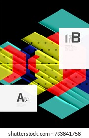 Triángulos y formas geométricas de fondo abstracto. Ilustración vectorial para su diseño