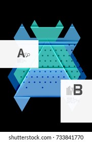 Triángulos y formas geométricas de fondo abstracto. Ilustración vectorial para su diseño