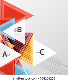 Triangles and geometric shapes abstract background. Vector illustration for your design