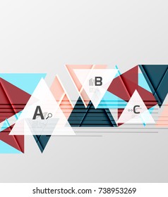 Triangles and geometric shapes abstract background. Vector illustration for your design