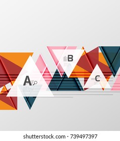 Triangles and geometric shapes abstract background. Vector illustration for your design