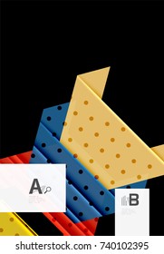 Triángulos y formas geométricas de fondo abstracto. Ilustración vectorial para su diseño