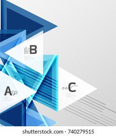 Triángulos y formas geométricas de fondo abstracto. Ilustración vectorial para su diseño