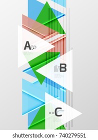 Triángulos y formas geométricas de fondo abstracto. Ilustración vectorial para su diseño