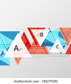Triangles and geometric shapes abstract background. Vector illustration for your design