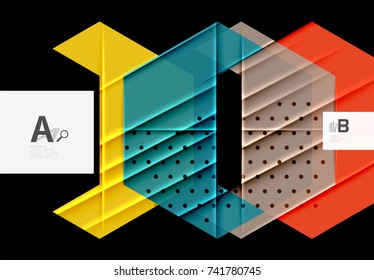 Triangles and geometric shapes abstract background. Vector illustration for your design