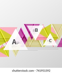 Triángulos y formas geométricas de fondo abstracto. Ilustración vectorial para su diseño