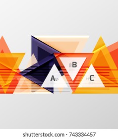 Triangles and geometric shapes abstract background. Vector illustration for your design