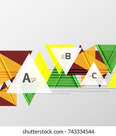 Triangles and geometric shapes abstract background. Vector illustration for your design