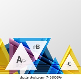 Triangles and geometric shapes abstract background. Vector illustration for your design