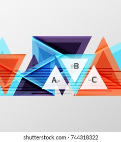 Triangles and geometric shapes abstract background. Vector illustration for your design