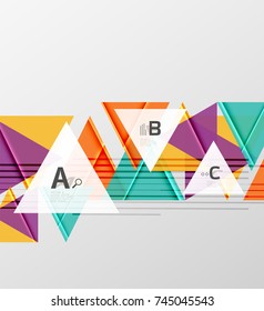 Triangles and geometric shapes abstract background. Vector illustration for your design