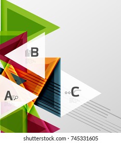Triangles and geometric shapes abstract background. Vector illustration for your design