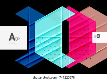Triangles and geometric shapes abstract background. Vector illustration for your design
