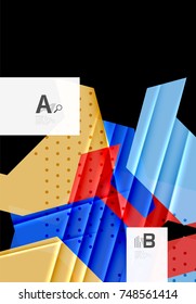 Triangles and geometric shapes abstract background. Vector illustration for your design