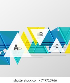 Triangles and geometric shapes abstract background. Vector illustration for your design