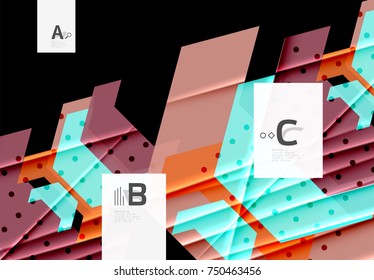 Triángulos y formas geométricas de fondo abstracto. Ilustración vectorial para su diseño