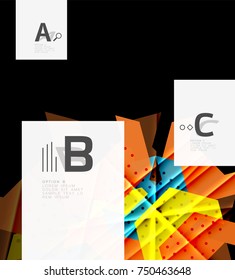 Triángulos y formas geométricas de fondo abstracto. Ilustración vectorial para su diseño