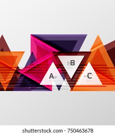 Triángulos y formas geométricas de fondo abstracto. Ilustración vectorial para su diseño