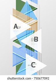 Dreiecke und geometrische Formen abstrakter Hintergrund. Vektorgrafik für Ihr Design