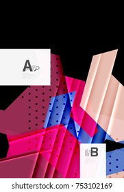 Triángulos y formas geométricas de fondo abstracto. Ilustración vectorial para su diseño