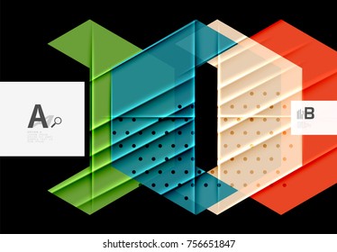 Triángulos y formas geométricas de fondo abstracto. Ilustración vectorial para su diseño