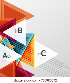 Dreiecke und geometrische Formen abstrakter Hintergrund. Vektorgrafik für Ihr Design