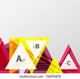 Triángulos y formas geométricas de fondo abstracto. Ilustración vectorial para su diseño