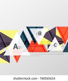 Triangles and geometric shapes abstract background. Vector illustration for your design