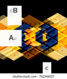 Triángulos y formas geométricas de fondo abstracto. Ilustración vectorial para su diseño
