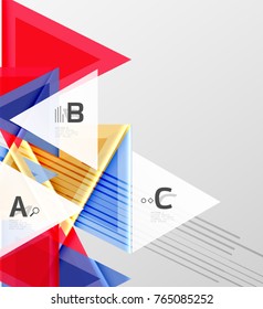 Triangles and geometric shapes abstract background. Vector illustration for your design