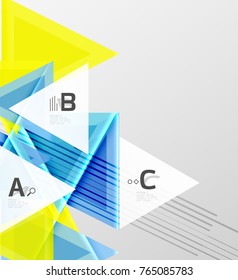 Triangles and geometric shapes abstract background. Vector illustration for your design