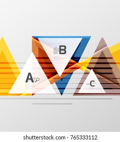 Triangles and geometric shapes abstract background. Vector illustration for your design