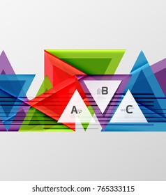 Triangles and geometric shapes abstract background. Vector illustration for your design