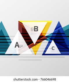 Triangles and geometric shapes abstract background. Vector illustration for your design