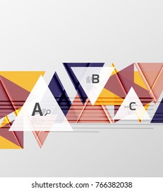 Triangles and geometric shapes abstract background. Vector illustration for your design