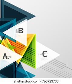 Triangles and geometric shapes abstract background. Vector illustration for your design