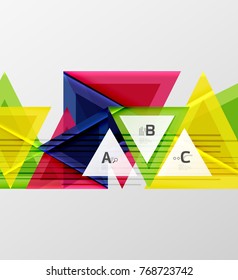 Dreiecke und geometrische Formen abstrakter Hintergrund. Vektorgrafik für Ihr Design