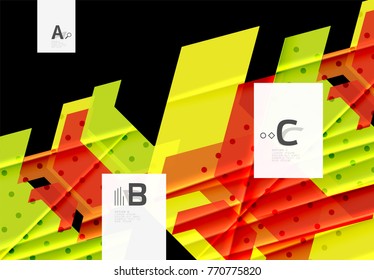 Triángulos y formas geométricas de fondo abstracto. Ilustración vectorial para su diseño