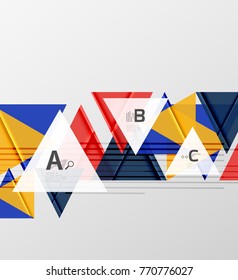 Triangles and geometric shapes abstract background. Vector illustration for your design