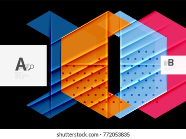 Triangles and geometric shapes abstract background. Vector illustration for your design