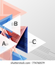 Triangles and geometric shapes abstract background. Vector illustration for your design