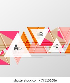 Triangles and geometric shapes abstract background. Vector illustration for your design