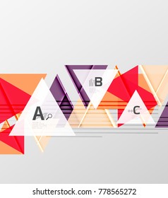 Triángulos y formas geométricas de fondo abstracto. Ilustración vectorial para su diseño