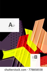 Triangles and geometric shapes abstract background. Vector illustration for your design