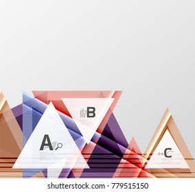 Triángulos y formas geométricas de fondo abstracto. Ilustración vectorial para su diseño